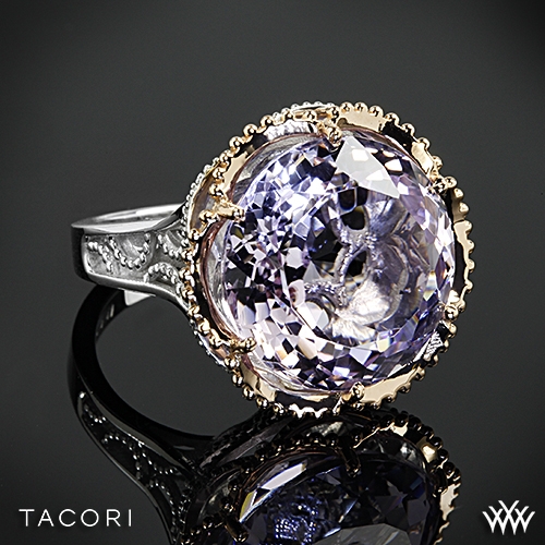 Tacori Blushing Rose Amethyst Ring in Sterling Silver with 18k Rose Gold Accents.