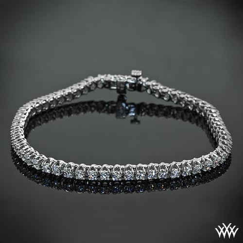 14k White Gold "X-Prong" Diamond Tennis Bracelet.