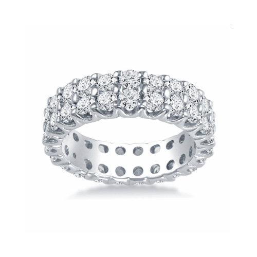 Platinum Dual Row Diamond Eternity Ring.