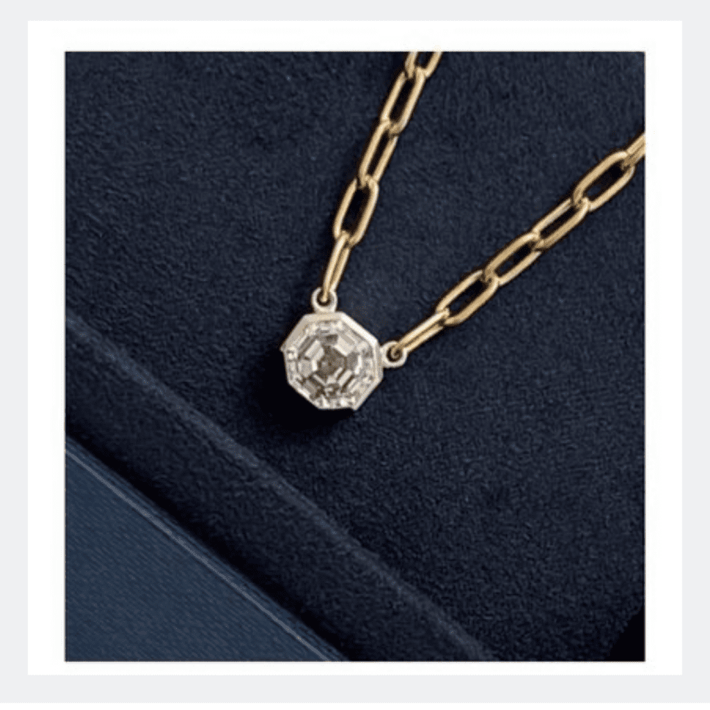 diamond pendant on a chain