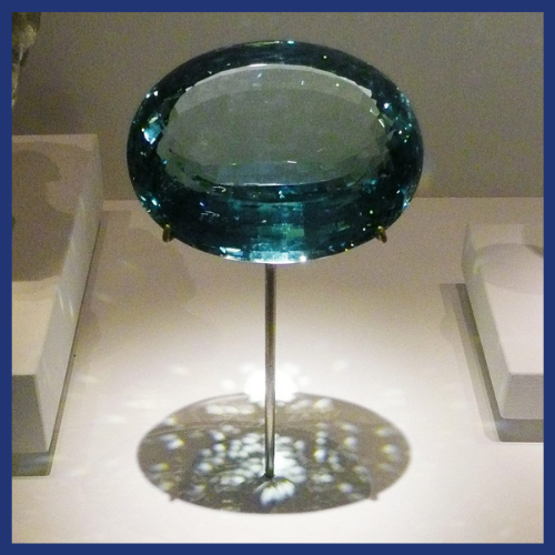 A flawless, 898 carat aquamarine.