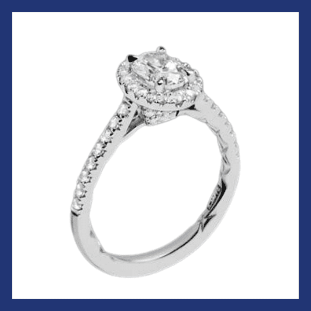 18k White Gold A. Jaffe ME2181Q Seasons of Love Halo Diamond Engagement Ring.