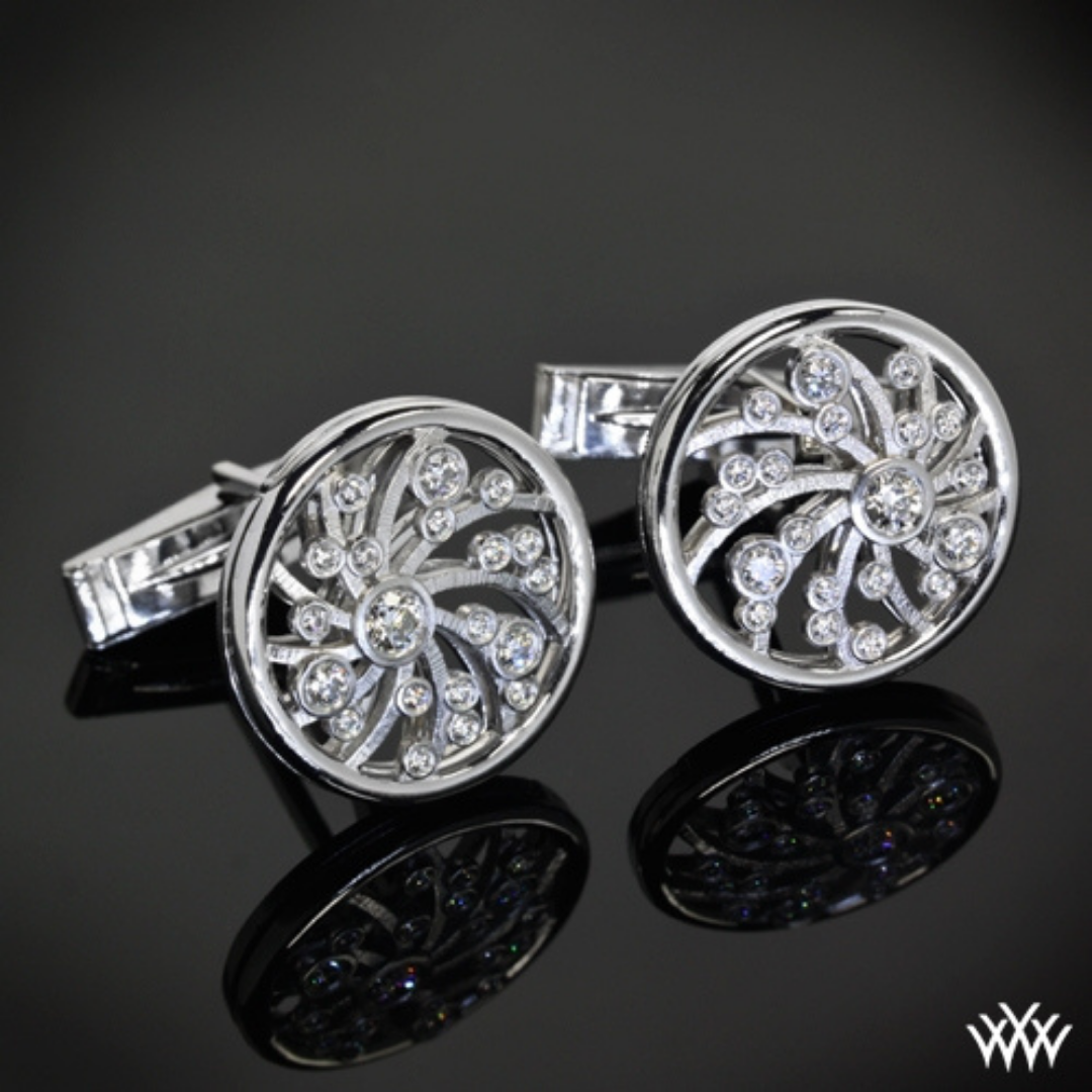 14k White Gold Dreams of Africa™ Cuff Links.