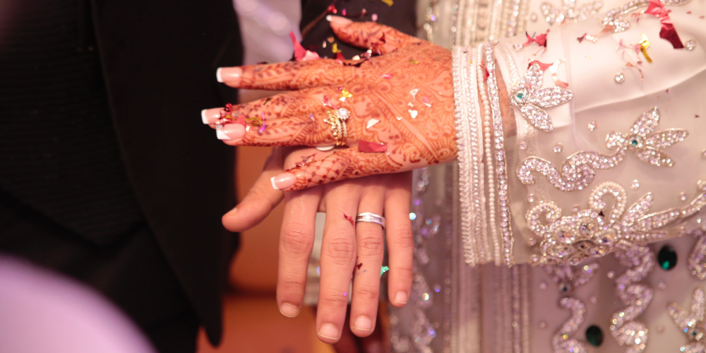 Wedding manicure.