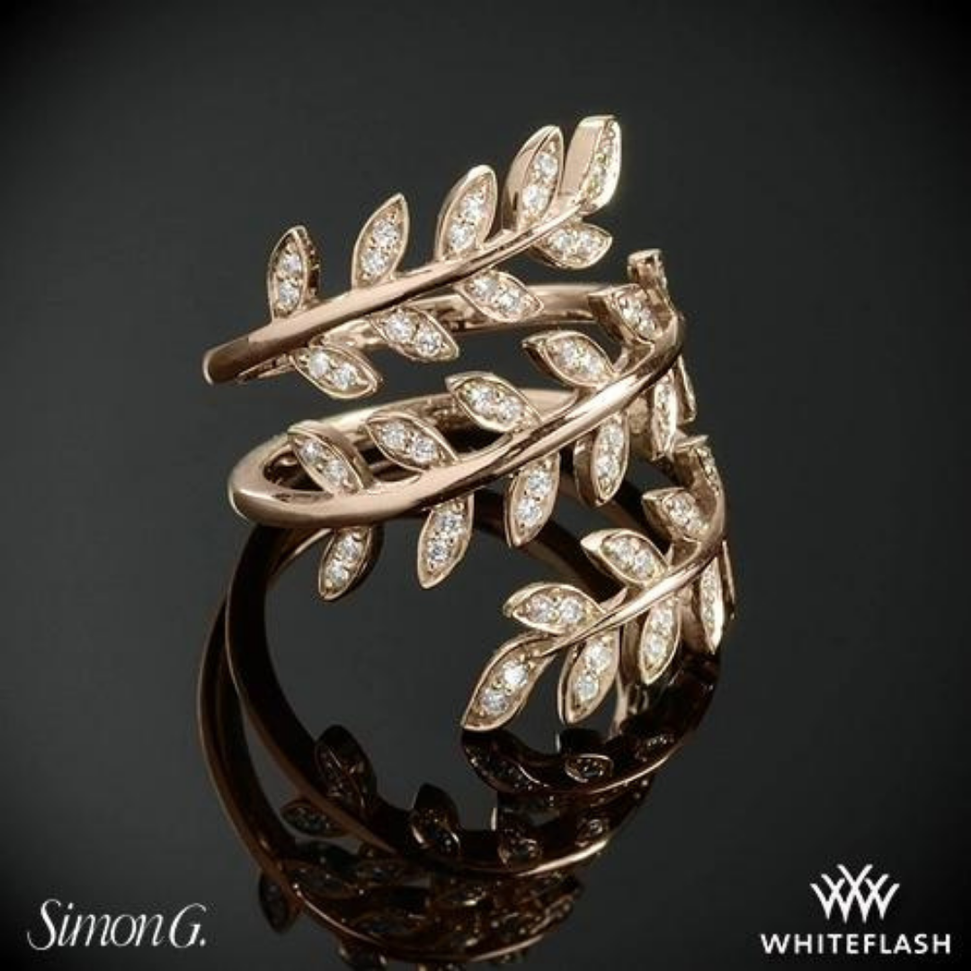 18k Rose Gold Simon Diamond Right Hand Ring.