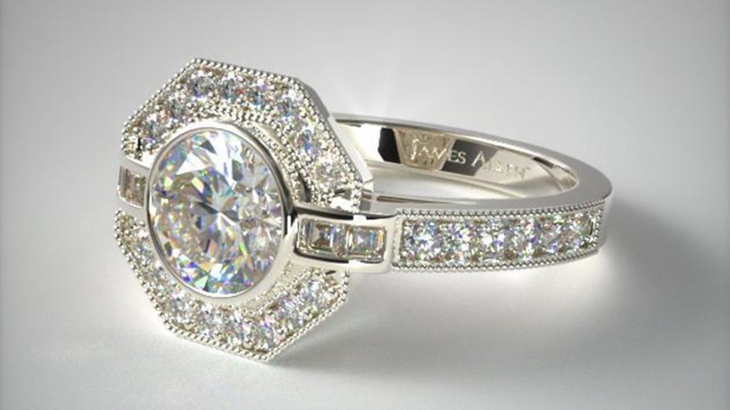 Art Deco Style Vintage Engagement Ring