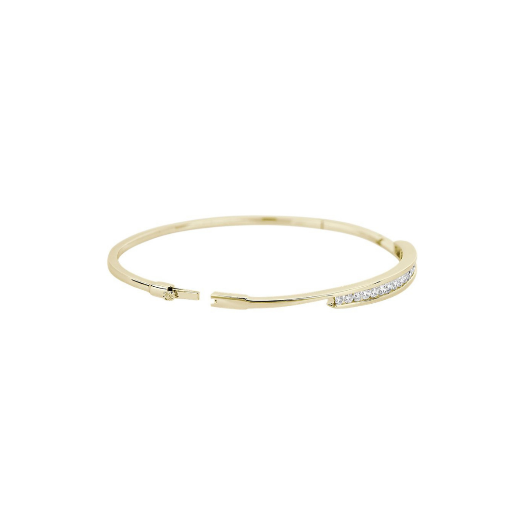 Channel Set Bypass Bangle in 14k Yellow Gold