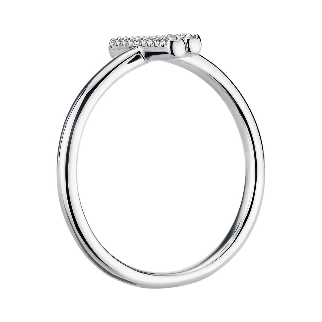 Delicate Pavé Split Bar Diamond Fashion Ring in 14k White Gold