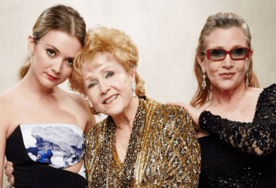 Three generations of Hollywood ROyalty, Debbie, Carrie, and Billie