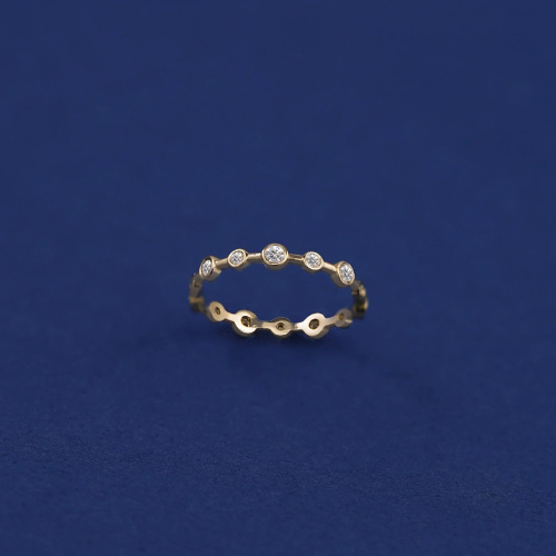 Infinity Diamond Ring in Solid 14k Gold