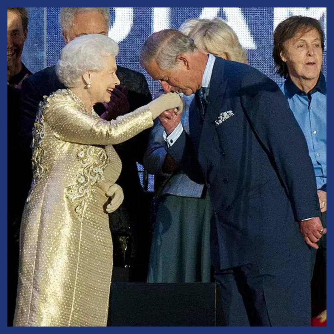 Queen Elizabeth II at the Diamond Jubilee Concert on the Buckingham Palace grounds on June 4, 2012. 