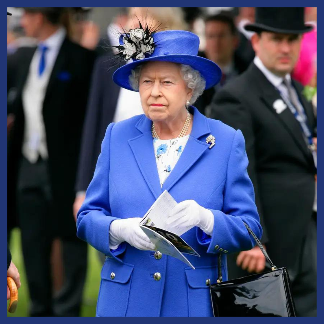 Queen Elizabeth II celebrating her Diamond Jubilee at the Derby Day horse race on June 2, 2012.