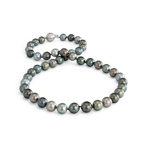 Multi-Color Tahitian Cultured Pearl Necklacein 18k White Gold