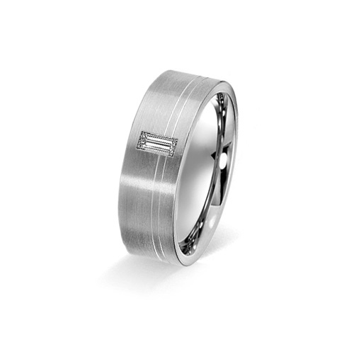 Stylish 8mm Flat Wedding Ring with a 1/4ct Diamond