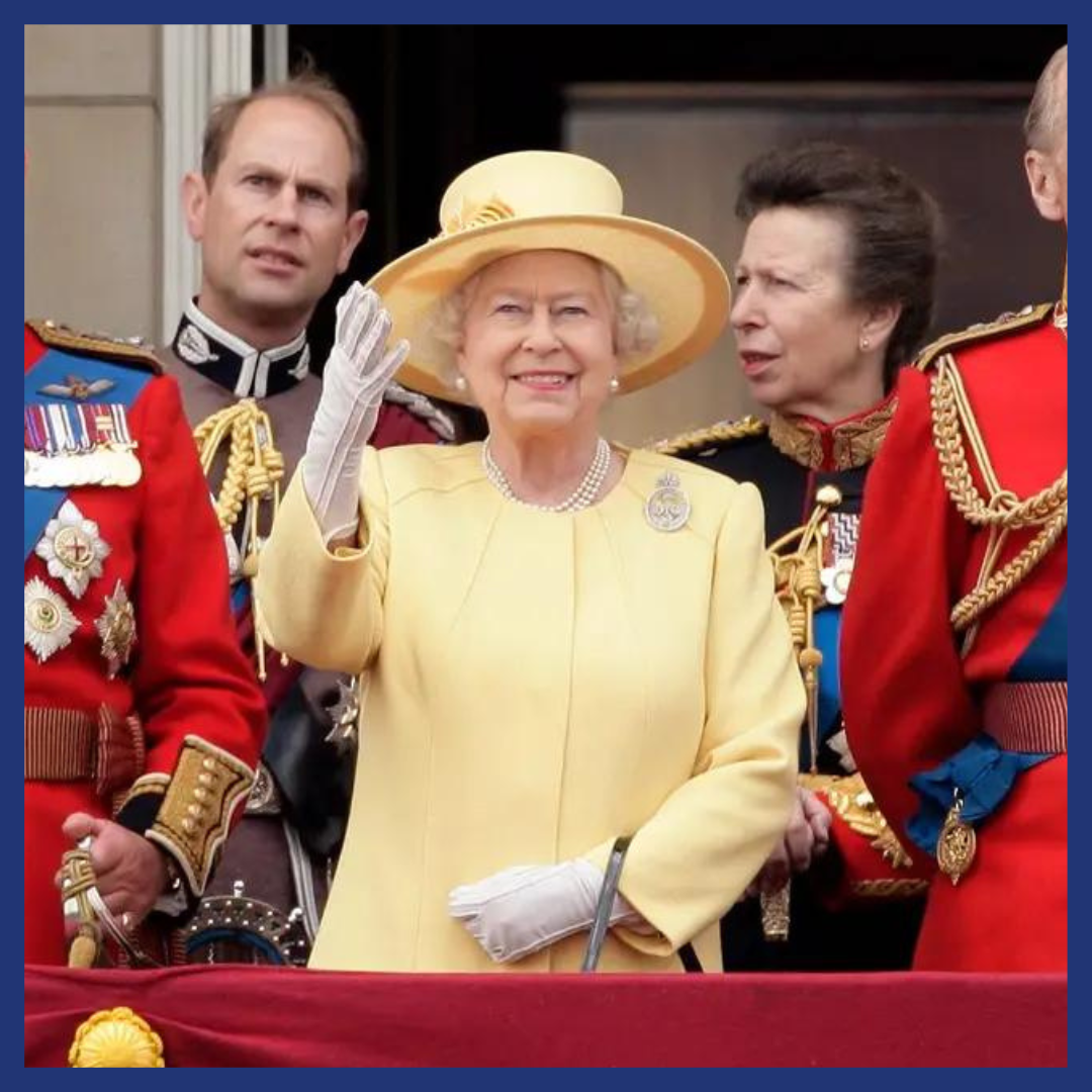 The Queen on the balcony of Buckingham Palace during Trooping the Color on June 16, 2012.