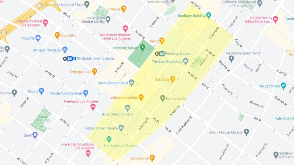 Los Angeles Jewelry District Map