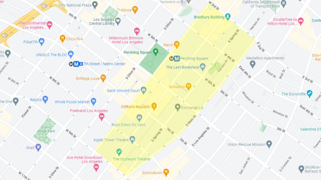 Los Angeles Jewelry District Map