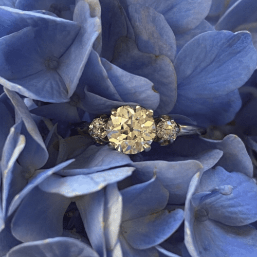 Thre Stone Diamond Engagement Ring.