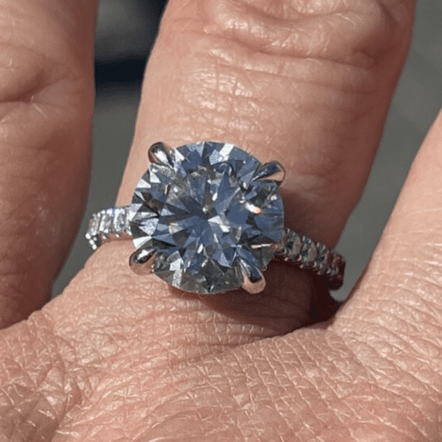 Five Carat Round Diamond Engagement Ring.