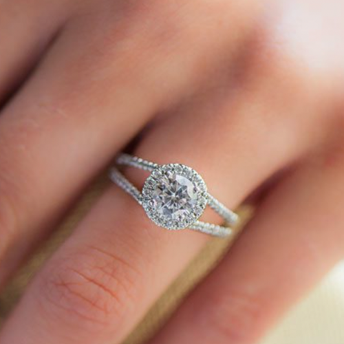 Platinum Open Split Shank Diamond Engagement Ring at James Allen