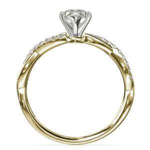 Petite Twist Diamond Engagement Ring in 14k Yellow Gold - Setting Only.
