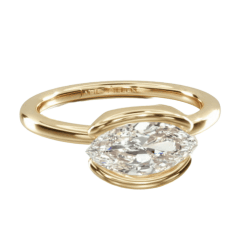 East West Set Marquise Diamond Ring