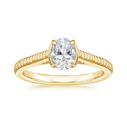 Jade Trau Satin Esthética Solitaire Engagement Ring
