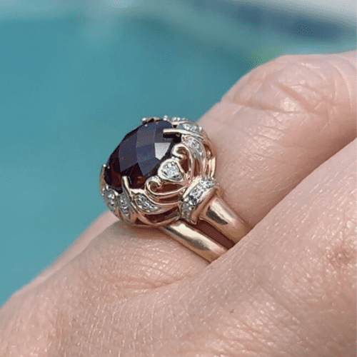 Garnet And Diamond Ring