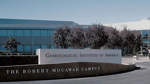 Gemological institute of America sign on the robert mouawad campus in Carlsbad, California