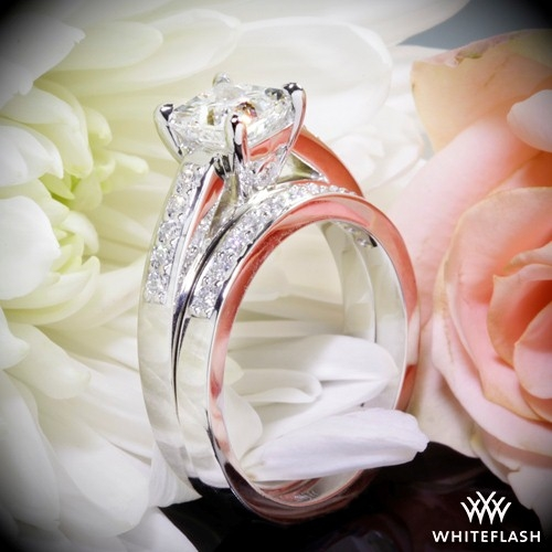 Whiteflash engagement ring and wedding ring bridal setting