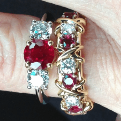 Ruby And Diamond Rings.