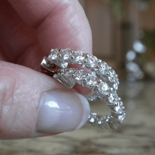 Diamond Hoop Earrings.