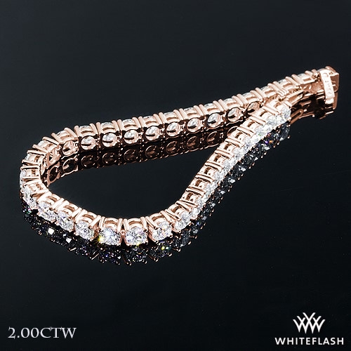 2.00ctw 14k Rose Gold Four-Prong Classic Diamond Tennis Bracelet