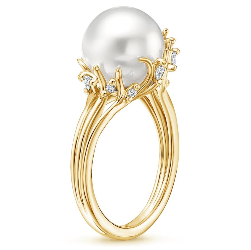 Cotillion Cultured Pearl and Diamond Cocktail Ring