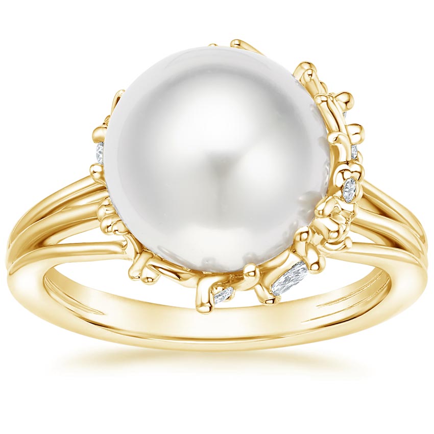 Cotillion Cultured Pearl and Diamond Cocktail Ring