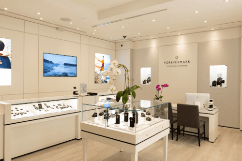 Forevermark boutique store, with different types of diamond jewelry on show