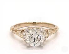 18K Yellow Gold Enchanted Filigree Engagement Ring.