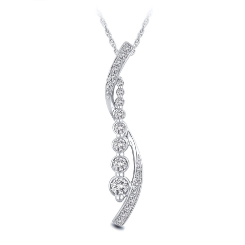 1/4 CT 10kt White Gold Diamond Drip Pendant