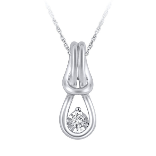 0.04 CT Sterling Silver Diamond Love Loop Pendant