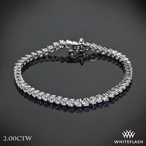 2.00ctw Platinum "Three-Prong" Diamond Tennis Bracelet