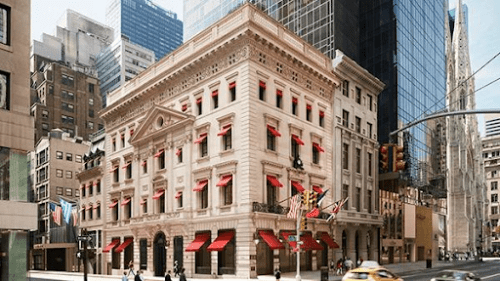 Cartier modern white bricked NYC storefront