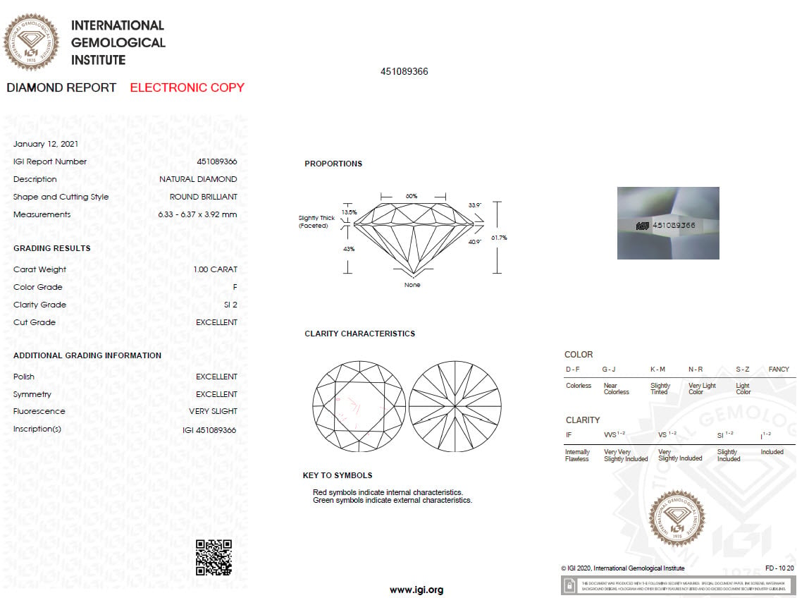 IGI Natural Diamond Sample