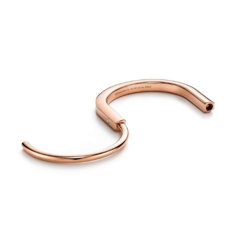 Tiffany Lock Bangle in Rose Gold with Diamond Accents