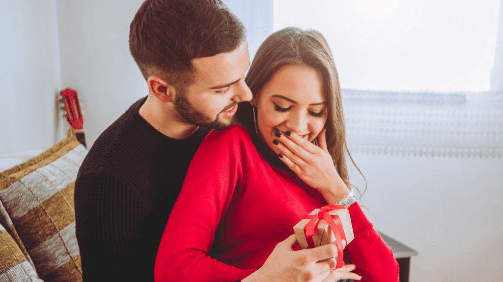 Happy Couple Opening Gifts