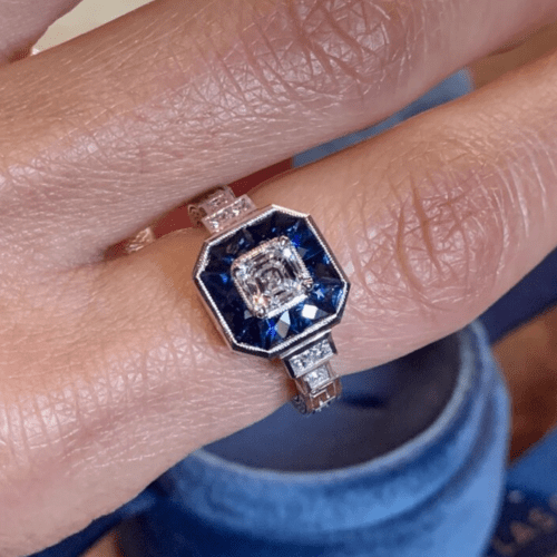 Sapphire and diamond ring.