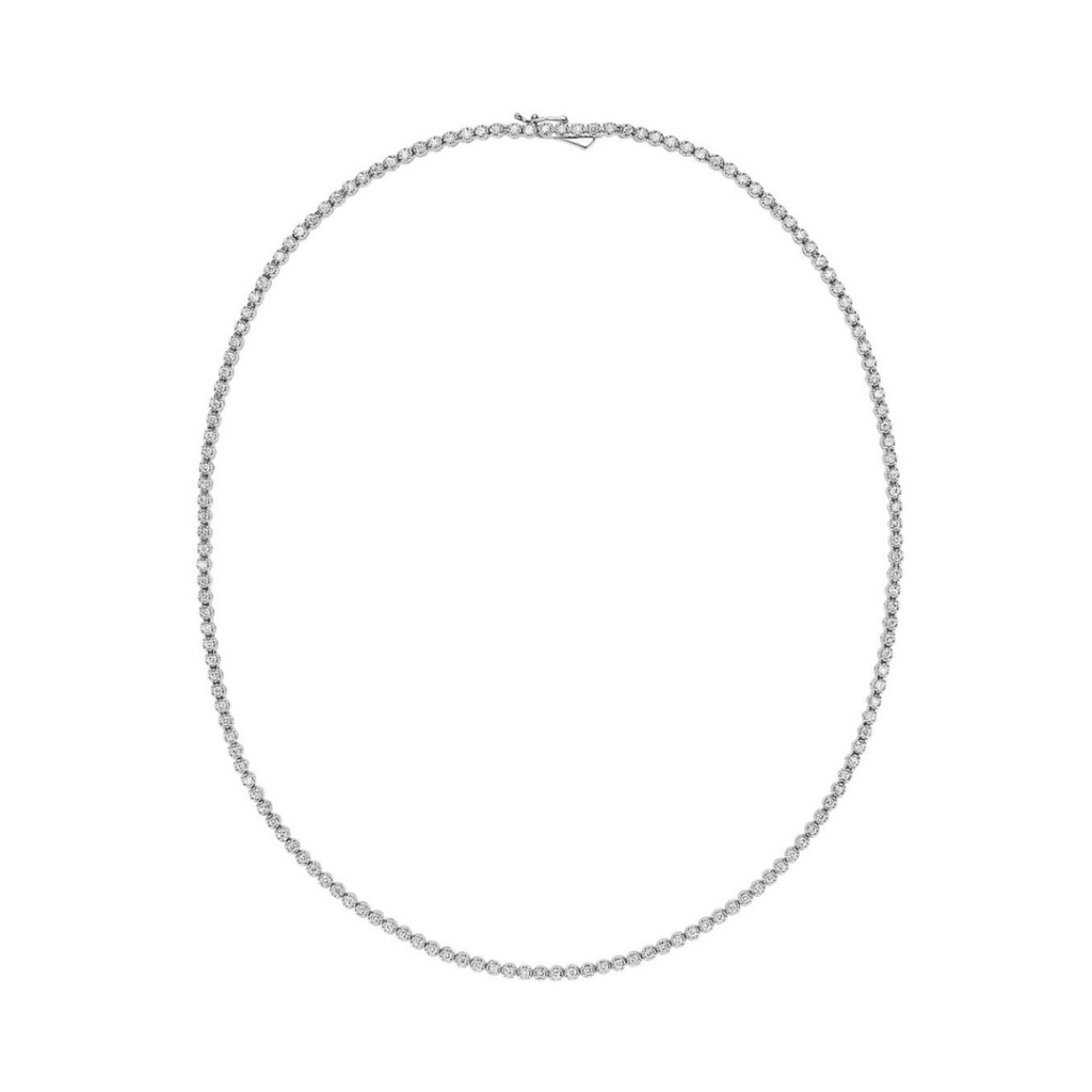 Straight Eternity Necklace in 14k White Gold
