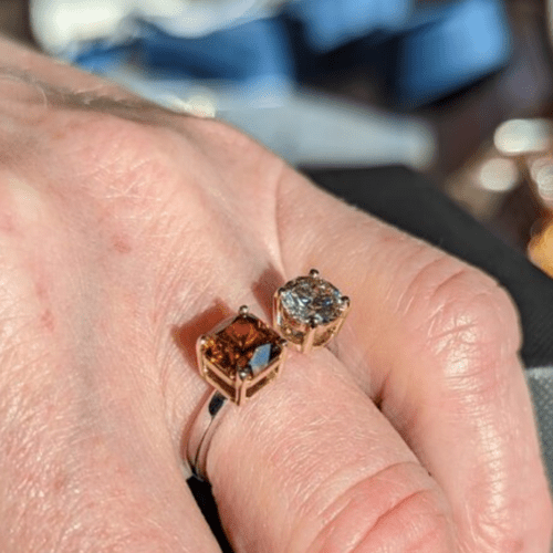 JANUARY 13, 2023 “EVAN” THE DIAMOND AND MALI GARNET CUFF RING