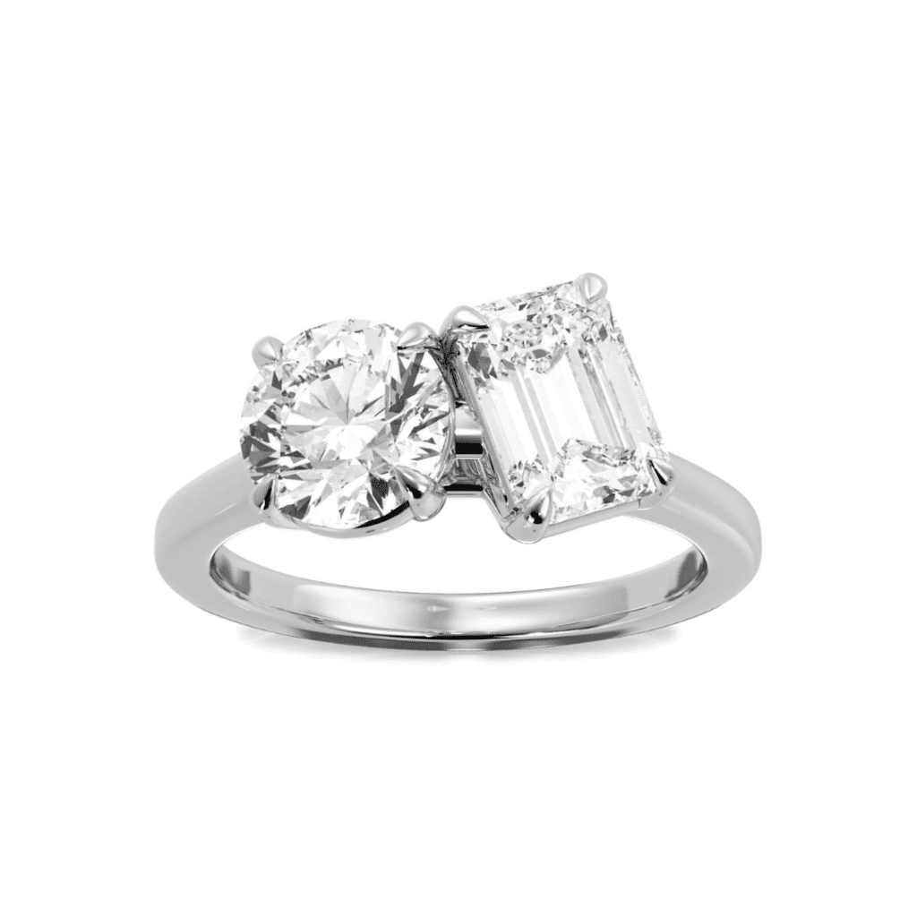 Two Stone Round Diamond Engagement Ring