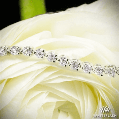 3.14ctw 14k White Gold "Three-Prong" Lab Created Diamonds Tennis Bracelet