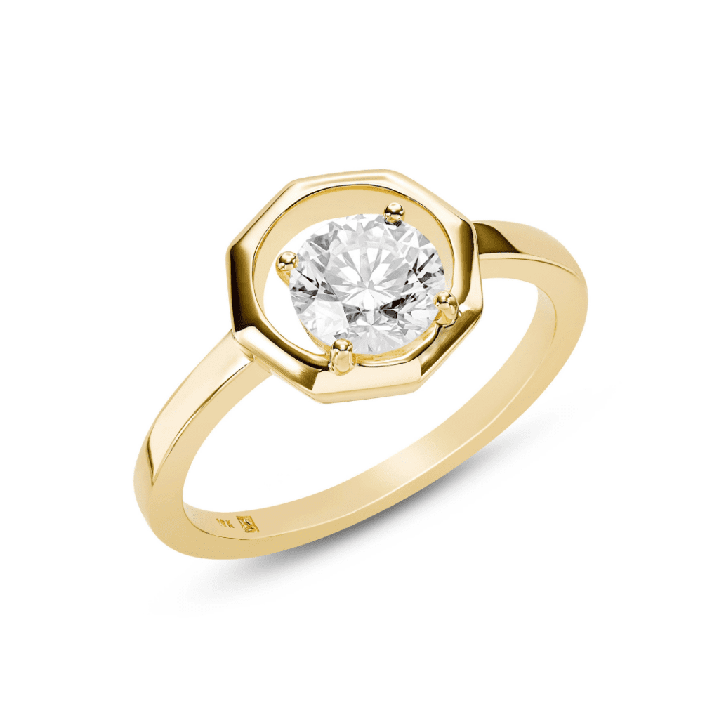 Lab-Grown Diamond 1ct. Round Brilliant Octagon Ring